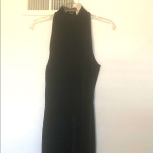 Black velvet like pantsuit